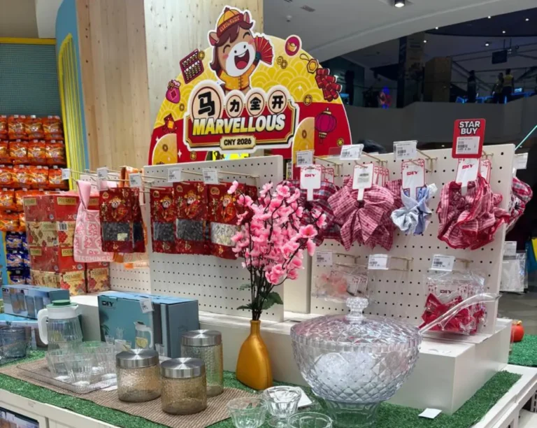 Shelving with festive decor