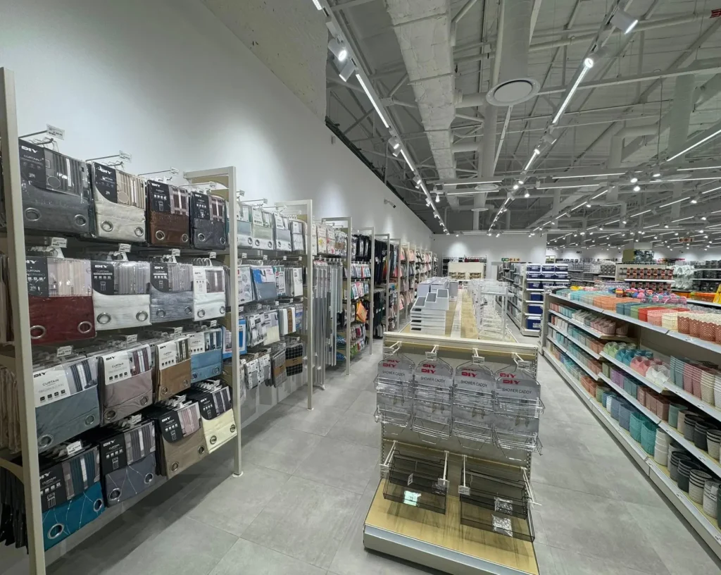 Malaysian-made fixtures in general merchandise store