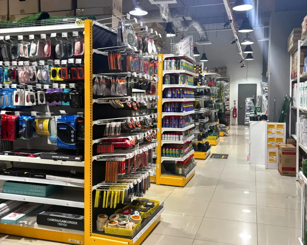 Metal fixtures in MR. DIY store