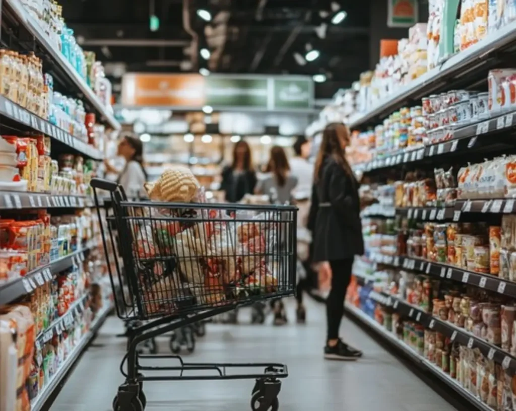 High traffic supermarket