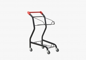 2 tier shopping trolley red handle 2